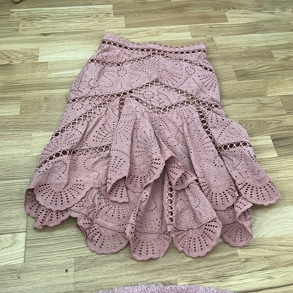 ZIMMERMANN JASPER FAN SKIRT IN NUDE - Picture 5 of 9
